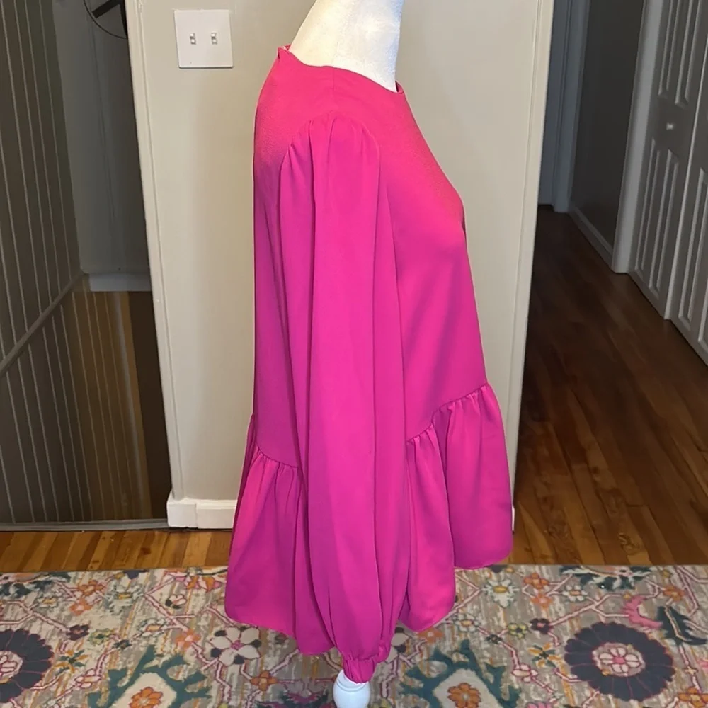 Tuckernuck Pomander Place Carlota Peplum Blouse in Fuchsia Pink New Size XS